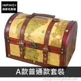 INPHIC-仿古木箱擺設裝飾復古攝影道具密室家居地圖-A款普通款套裝